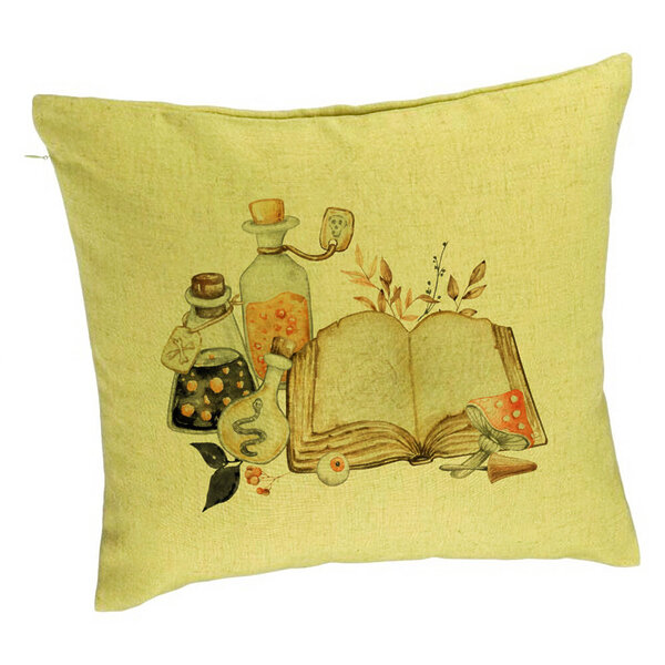 Perna Decorativa cu motiv de Halloween 11, 40x40 cm, Verde, Husa Detasabila, Burduf 5 Perna Decorativa cu motiv de Halloween 11