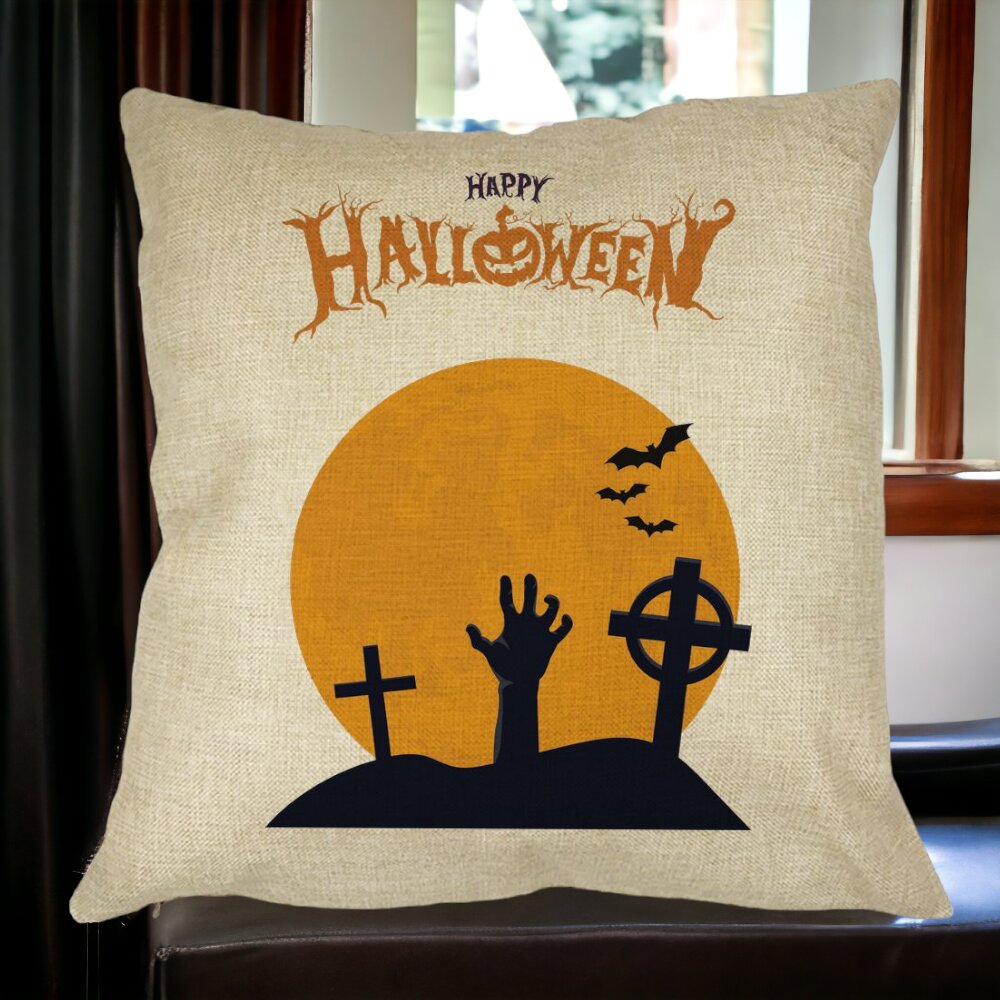 Perna Decorativa cu motiv de Halloween 2, 40x40 cm, Husa Detasabila, Burduf 18 Perna Decorativa cu motiv de Halloween 2 40x40 cm Husa Detasabila Burduf bsc0517 5