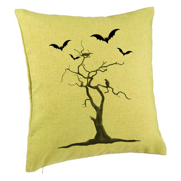 Perna Decorativa cu motiv de Halloween 3, 40x40 cm, Verde, Husa Detasabila, Burduf 5 Perna Decorativa cu motiv de Halloween 3