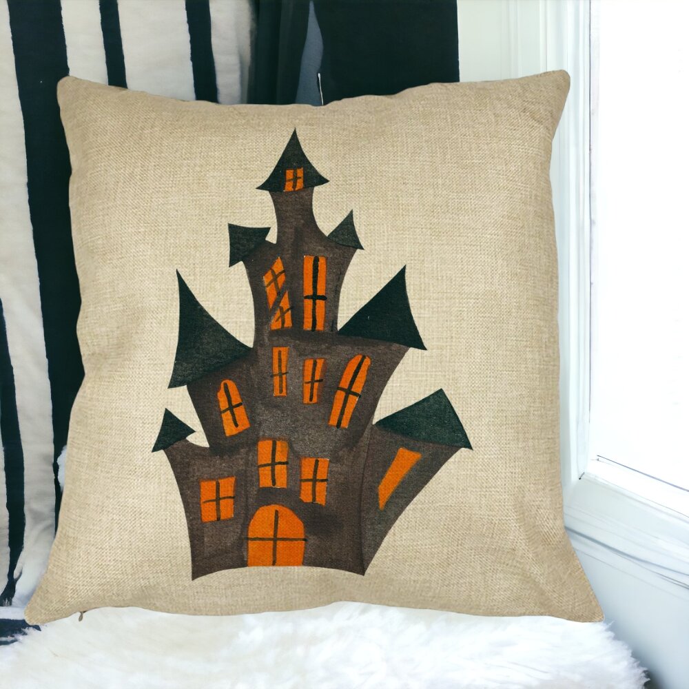 Perna Decorativa cu motiv de Halloween 6, 40x40 cm, Husa Detasabila, Burduf 15 Perna Decorativa cu motiv de Halloween 6 40x40 cm Husa Detasabila Burduf bsc0531 4