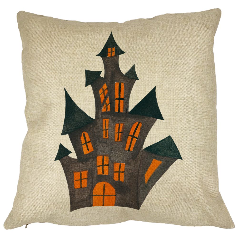 Perna Decorativa cu motiv de Halloween 6, 40x40 cm, Husa Detasabila, Burduf 13 Perna Decorativa cu motiv de Halloween 6