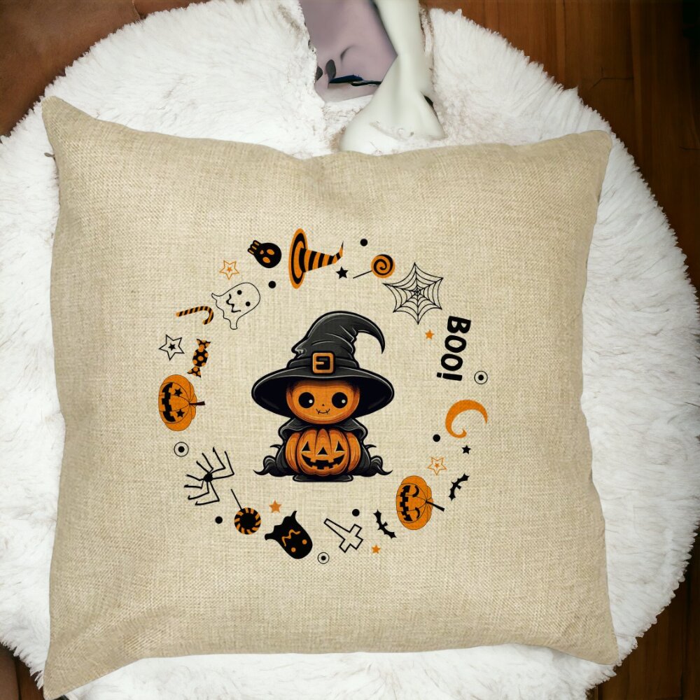 Perna Decorativa cu motiv de Halloween 7, 40x40 cm, Husa Detasabila, Burduf 15 Perna Decorativa cu motiv de Halloween 7 40x40 cm Husa Detasabila Burduf bsc0533 4