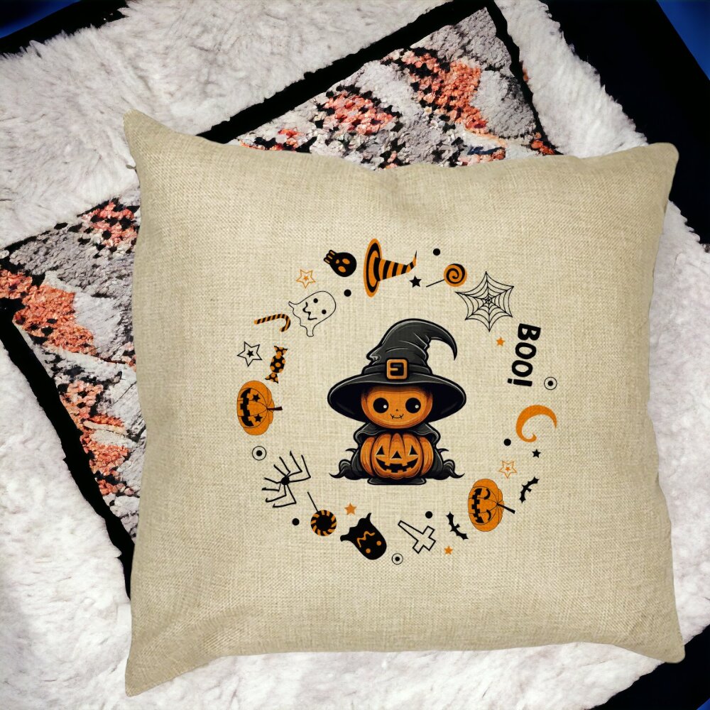 Perna Decorativa cu motiv de Halloween 7, 40x40 cm, Husa Detasabila, Burduf 16 Perna Decorativa cu motiv de Halloween 7 40x40 cm Husa Detasabila Burduf bsc0533 5