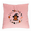 Perna Decorativa cu motiv de Halloween 7, 40x40 cm, Roz, Husa Detasabila, Burduf 7 Perna Decorativa cu motiv de Halloween 7