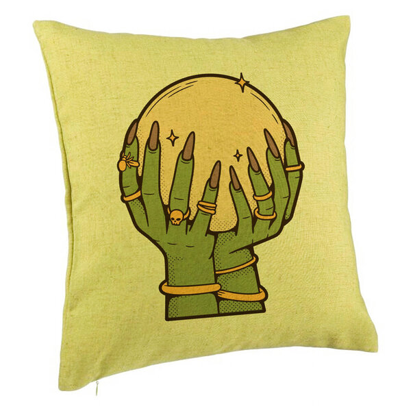 Perna Decorativa cu motiv de Halloween 9, 40x40 cm, Verde, Husa Detasabila, Burduf 5 Perna Decorativa cu motiv de Halloween 9