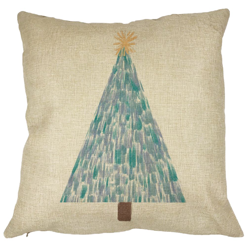 Perna Decorativa cu tematica Craciun, Brad, 3, 40x40 cm, Husa Detasabila, Burduf 21 Perna Decorativa cu tematica Craciun