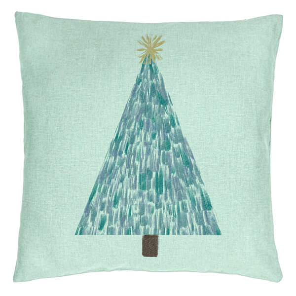 Perna Decorativa cu tematica Craciun, Brad, 3, 40x40 cm, Verde Menta, Husa Detasabila, Burduf 15 Perna Decorativa cu tematica Craciun