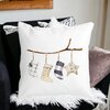 Perna Decorativa cu tematica de Craciun, 10, 40x40 cm, Alba, Mata, Husa Detasabila, Burduf 17 10