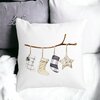 Perna Decorativa cu tematica de Craciun, 10, 40x40 cm, Alba, Mata, Husa Detasabila, Burduf 18 40x40 cm