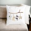 Perna Decorativa cu tematica de Craciun, 10, 40x40 cm, Alba, Mata, Husa Detasabila, Burduf 20 Mata