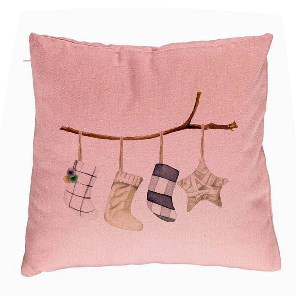 Perna Decorativa cu tematica de Craciun, 10, 40x40 cm, Roz, Husa Detasabila, Burduf 5 Perna Decorativa cu tematica de Craciun