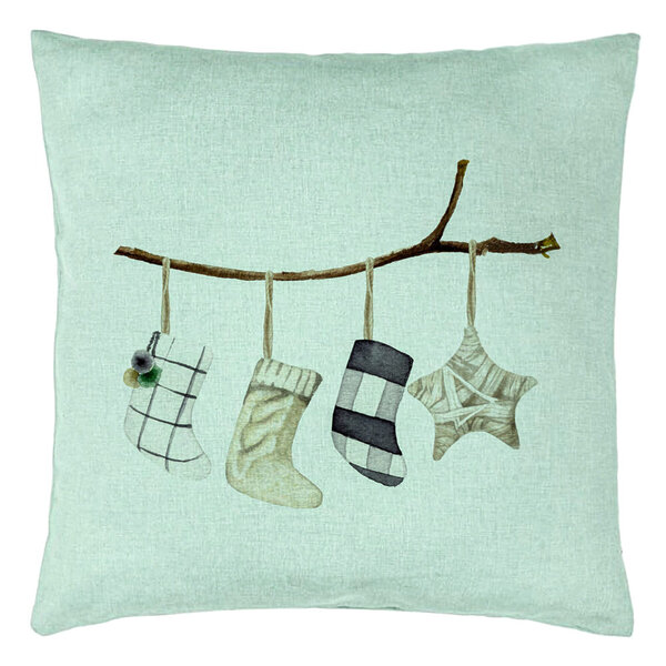 Perna Decorativa cu tematica de Craciun, 10, 40x40 cm, Verde Menta, Husa Detasabila, Burduf 15 Perna Decorativa cu tematica de Craciun