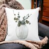 Perna Decorativa cu tematica de Craciun, 11, 40x40 cm, Alba, Mata, Husa Detasabila, Burduf 20 Mata