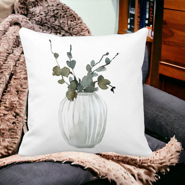 Perna Decorativa cu tematica de Craciun, 11, 40x40 cm, Alba, Mata, Husa Detasabila, Burduf 15 Mata
