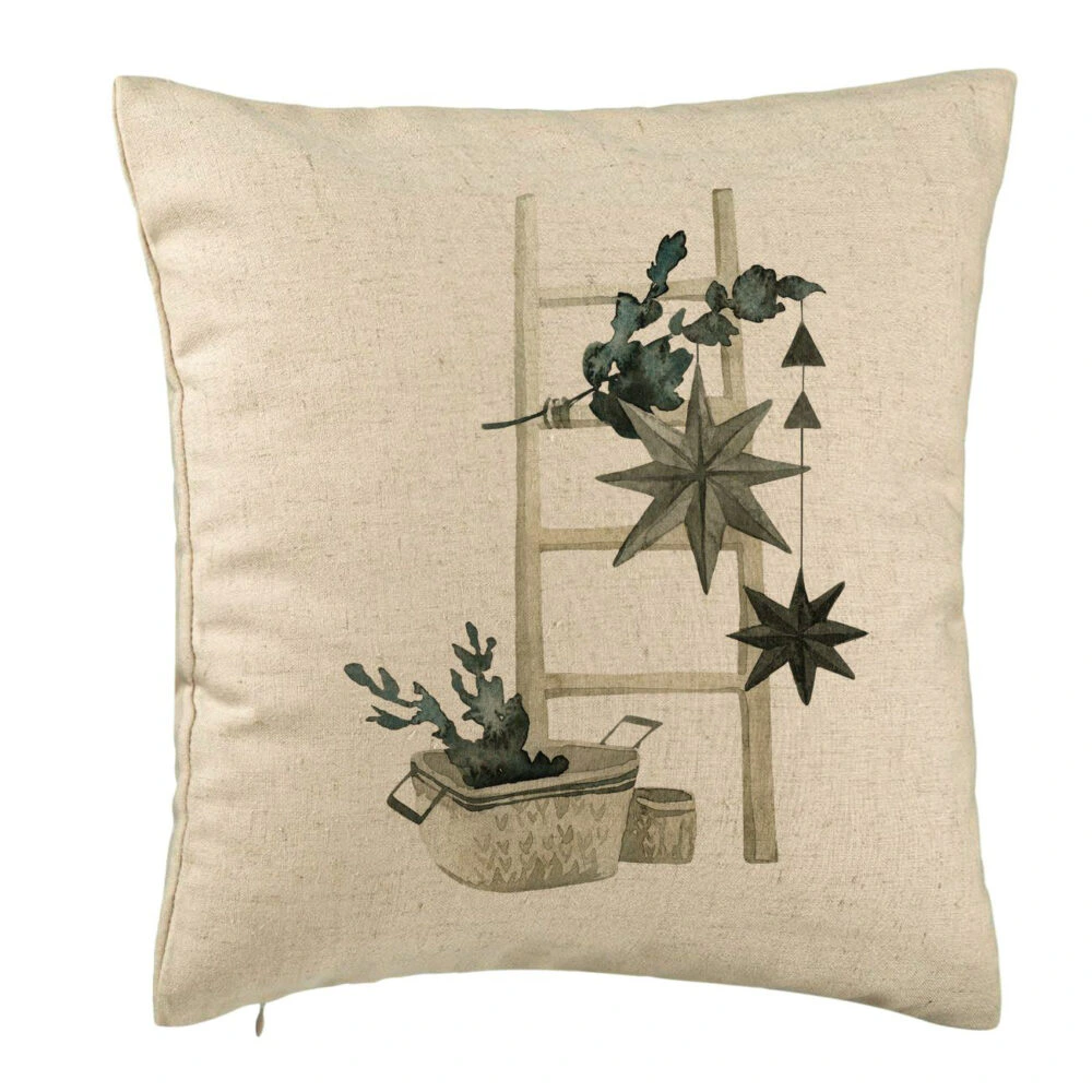Perna Decorativa cu tematica de Craciun, 12, 40x40 cm, Bej, Husa Detasabila, Burduf 5 Perna Decorativa cu tematica de Craciun