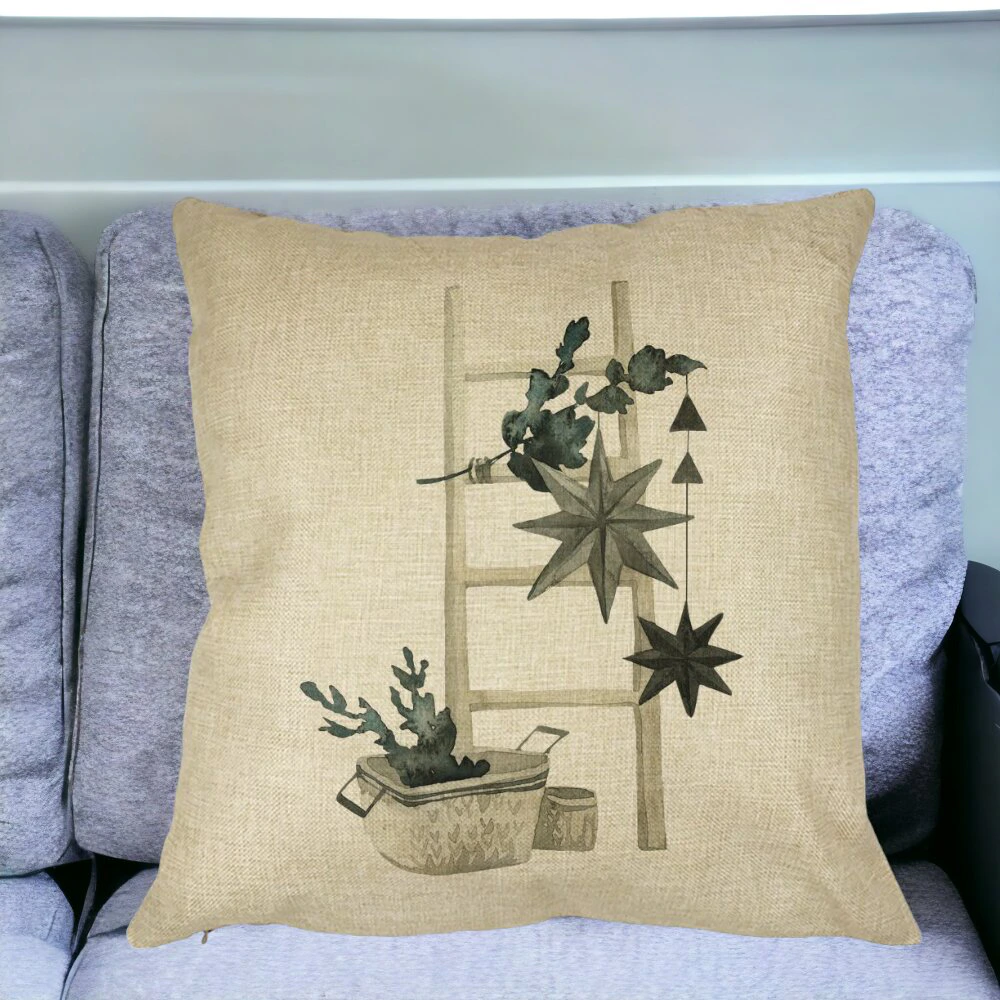 Perna Decorativa cu tematica de Craciun, 12, 40x40 cm, Husa Detasabila, Burduf 14 Husa Detasabila