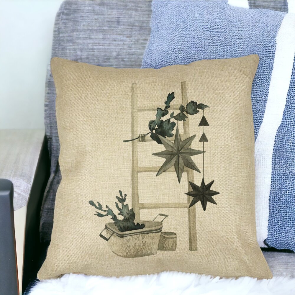Perna Decorativa cu tematica de Craciun, 12, 40x40 cm, Husa Detasabila, Burduf 15 Burduf