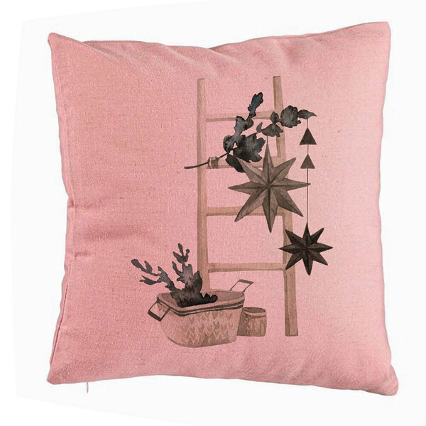 Perna Decorativa cu tematica de Craciun, 12, 40x40 cm, Roz, Husa Detasabila, Burduf 5 Perna Decorativa cu tematica de Craciun