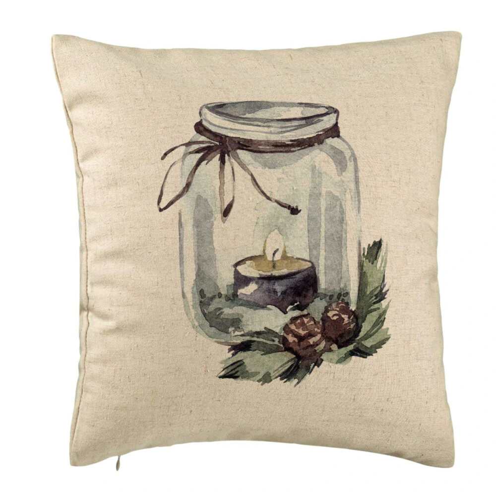 Perna Decorativa cu tematica de Craciun, 13, 40x40 cm, Bej, Husa Detasabila, Burduf 5 Perna Decorativa cu tematica de Craciun