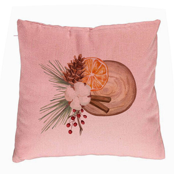 Perna Decorativa cu tematica de Craciun, 14, 40x40 cm, Roz, Husa Detasabila, Burduf 5 Perna Decorativa cu tematica de Craciun