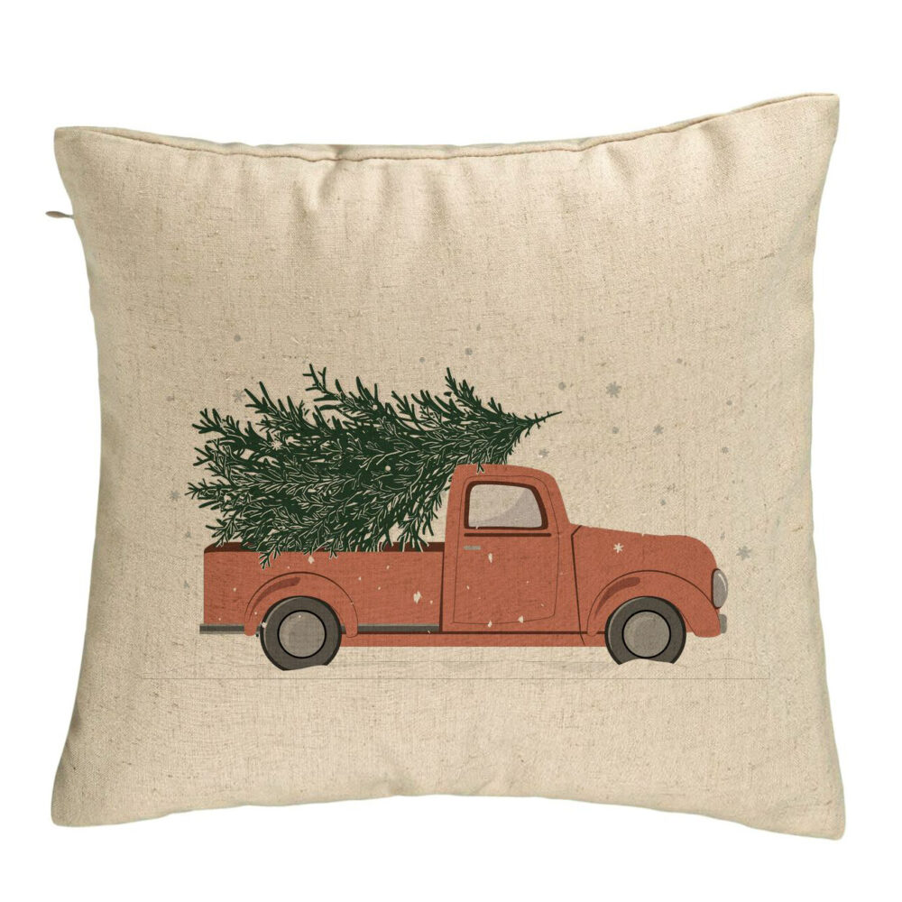 Perna Decorativa cu tematica de Craciun, 15, 40x40 cm, Bej, Husa Detasabila, Burduf 5 Perna Decorativa cu tematica de Craciun