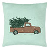 Perna Decorativa cu tematica de Craciun, 15, 40x40 cm, Verde Menta, Husa Detasabila, Burduf 22 Perna Decorativa cu tematica de Craciun
