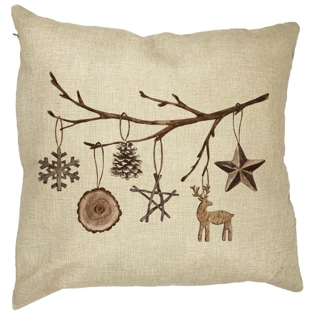 Perna Decorativa cu tematica de Craciun, 16, 40x40 cm, Husa Detasabila, Burduf 21 Perna Decorativa cu tematica de Craciun