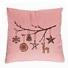 Perna Decorativa cu tematica de Craciun, 16, 40x40 cm, Roz, Husa Detasabila, Burduf 7 Perna Decorativa cu tematica de Craciun