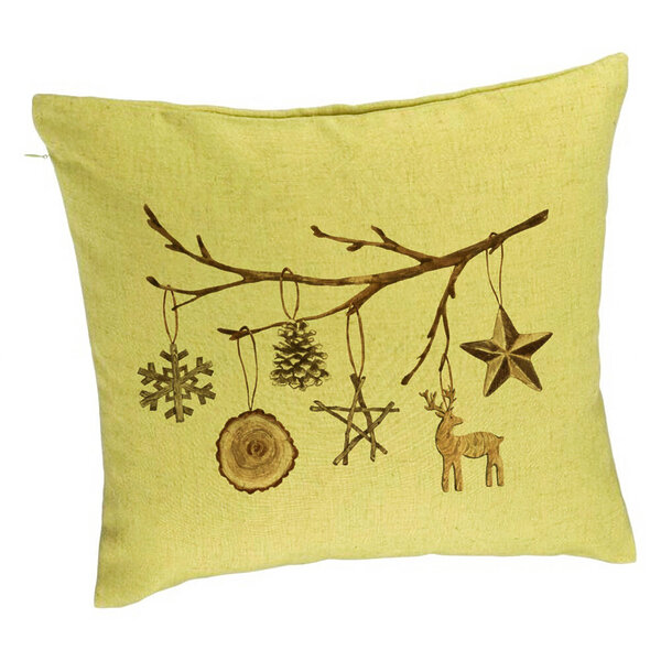 Perna Decorativa cu tematica de Craciun, 16, 40x40 cm, Verde, Husa Detasabila, Burduf 5 Perna Decorativa cu tematica de Craciun