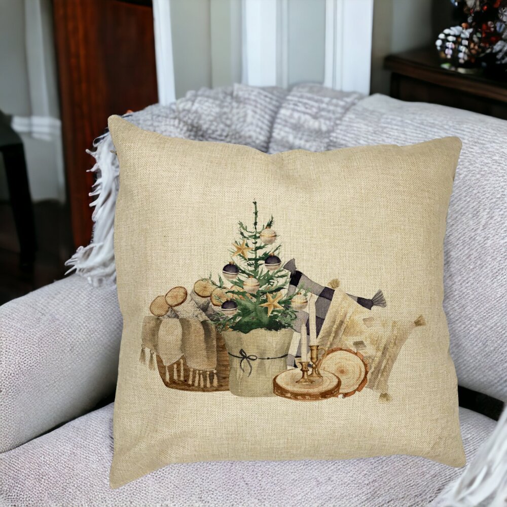 Perna Decorativa cu tematica de Craciun, 17, 40x40 cm, Husa Detasabila, Burduf 14 Husa Detasabila