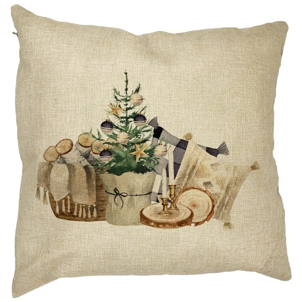 Perna Decorativa cu tematica de Craciun, 17, 40x40 cm, Husa Detasabila, Burduf 13 Perna Decorativa cu tematica de Craciun