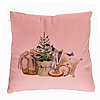 Perna Decorativa cu tematica de Craciun, 17, 40x40 cm, Roz, Husa Detasabila, Burduf 7 Perna Decorativa cu tematica de Craciun