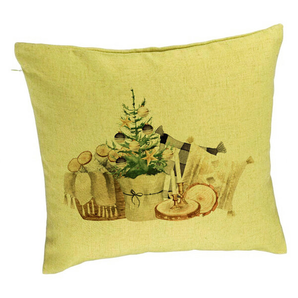 Perna Decorativa cu tematica de Craciun, 17, 40x40 cm, Verde, Husa Detasabila, Burduf 5 Perna Decorativa cu tematica de Craciun