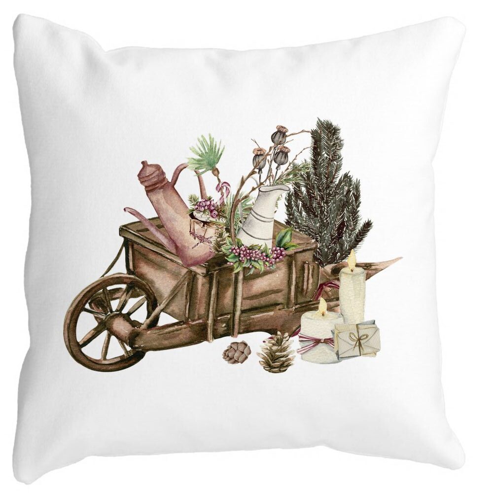Perna Decorativa cu tematica de Craciun, 18, 40x40 cm, Alba, Mata, Husa Detasabila, Burduf 11 Perna Decorativa cu tematica de Craciun