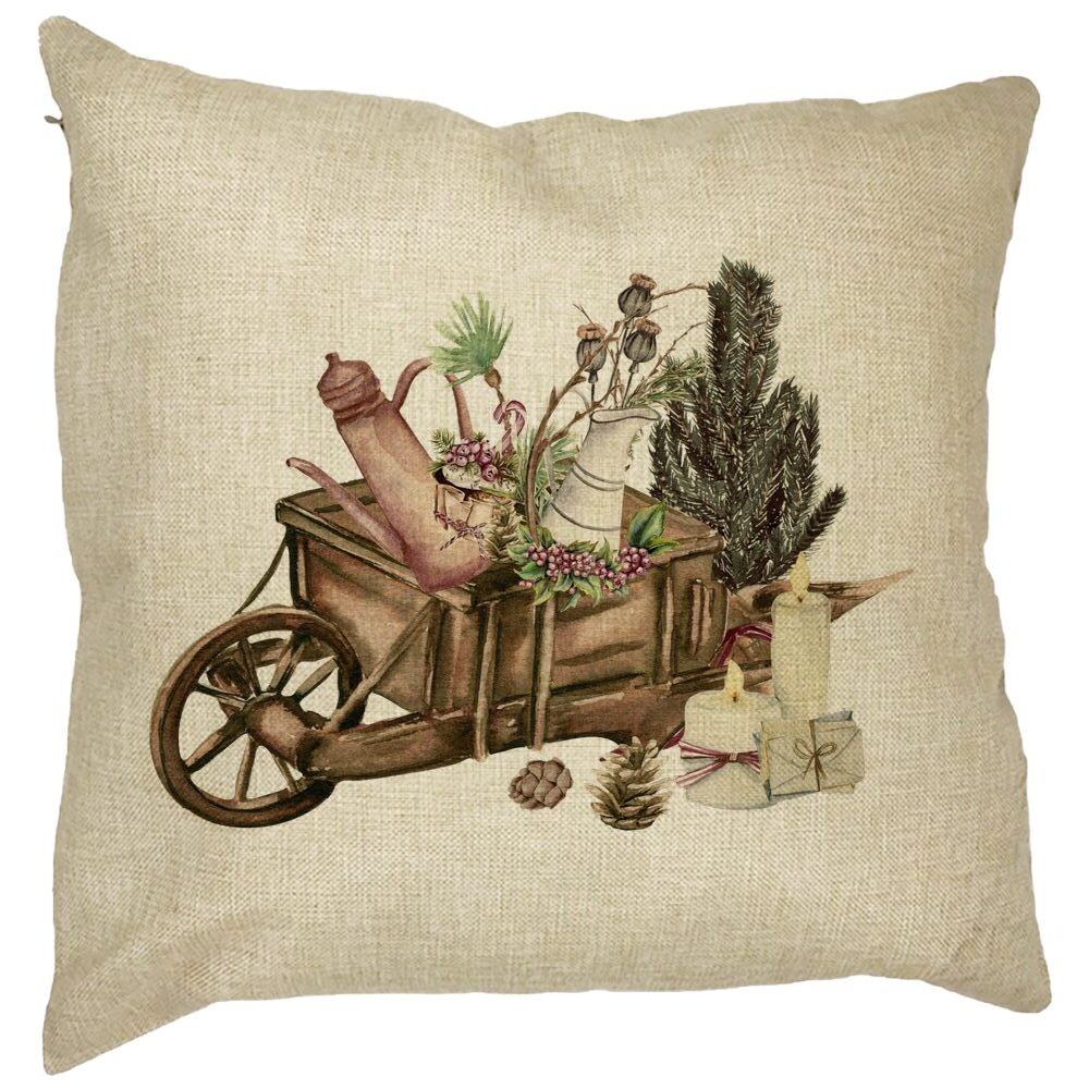 Perna Decorativa cu tematica de Craciun, 18, 40x40 cm, Husa Detasabila, Burduf 21 Perna Decorativa cu tematica de Craciun