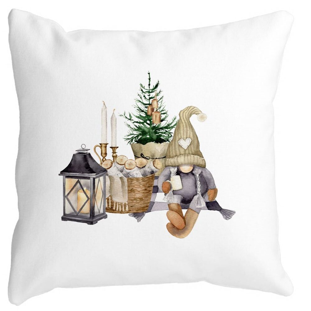Perna Decorativa cu tematica de Craciun, 19, 40x40 cm, Alba, Mata, Husa Detasabila, Burduf 13 Perna Decorativa cu tematica de Craciun