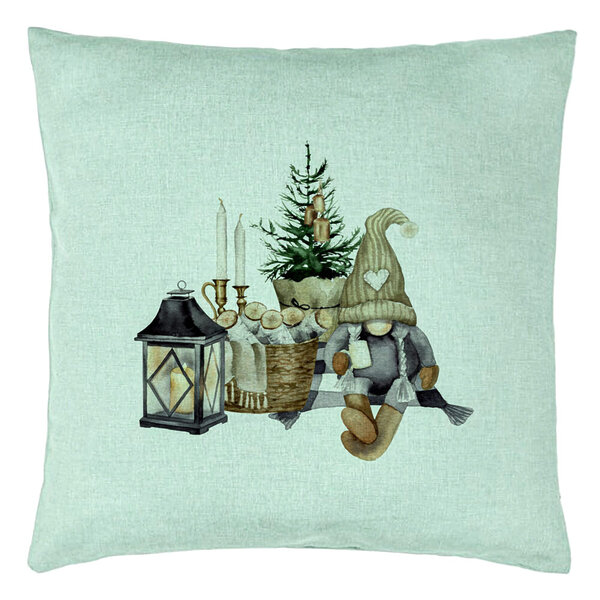 Perna Decorativa cu tematica de Craciun, 19, 40x40 cm, Verde Menta, Husa Detasabila, Burduf 15 Perna Decorativa cu tematica de Craciun