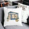 Perna Decorativa cu tematica de Craciun, 2, 40x40 cm, Alba, Mata, Husa Detasabila, Burduf 19 Alba