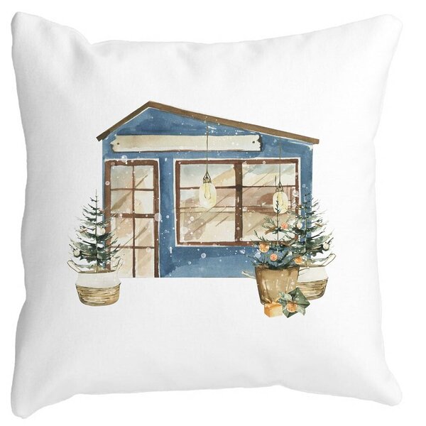 Perna Decorativa cu tematica de Craciun, 2, 40x40 cm, Alba, Mata, Husa Detasabila, Burduf 11 Perna Decorativa cu tematica de Craciun
