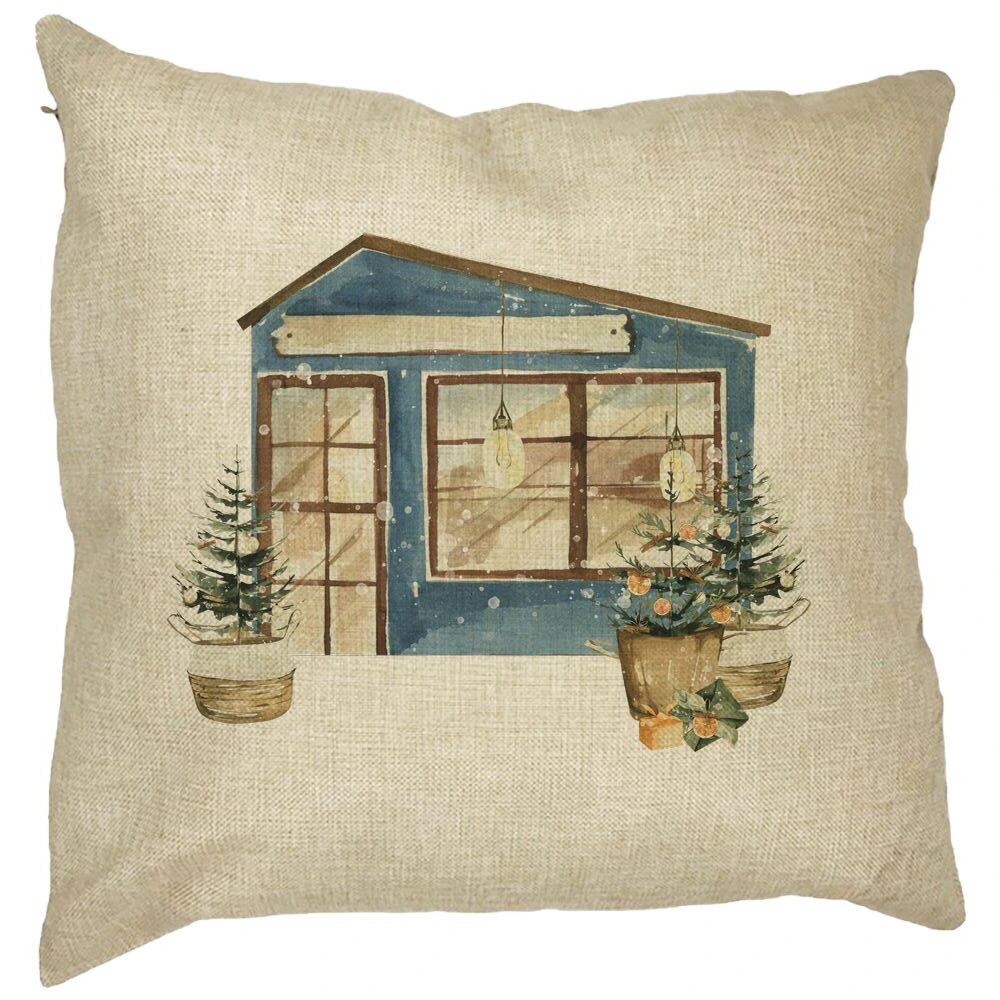 Perna Decorativa cu tematica de Craciun, 2, 40x40 cm, Husa Detasabila, Burduf 13 Perna Decorativa cu tematica de Craciun