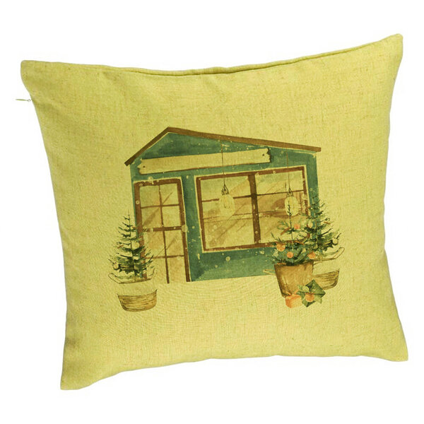 Perna Decorativa cu tematica de Craciun, 2, 40x40 cm, Verde, Husa Detasabila, Burduf 5 Perna Decorativa cu tematica de Craciun