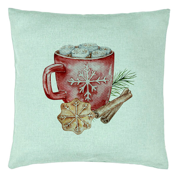 Perna Decorativa cu tematica de Craciun, 20, 40x40 cm, Verde Menta, Husa Detasabila, Burduf 5 Perna Decorativa cu tematica de Craciun
