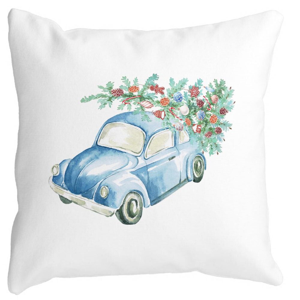 Perna Decorativa cu tematica de Craciun, 21, 40x40 cm, Alba, Mata, Husa Detasabila, Burduf 9 Perna Decorativa cu tematica de Craciun