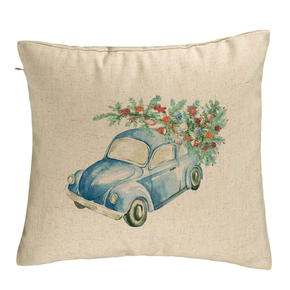 Perna Decorativa cu tematica de Craciun, 21, 40x40 cm, Bej, Husa Detasabila, Burduf 5 Perna Decorativa cu tematica de Craciun