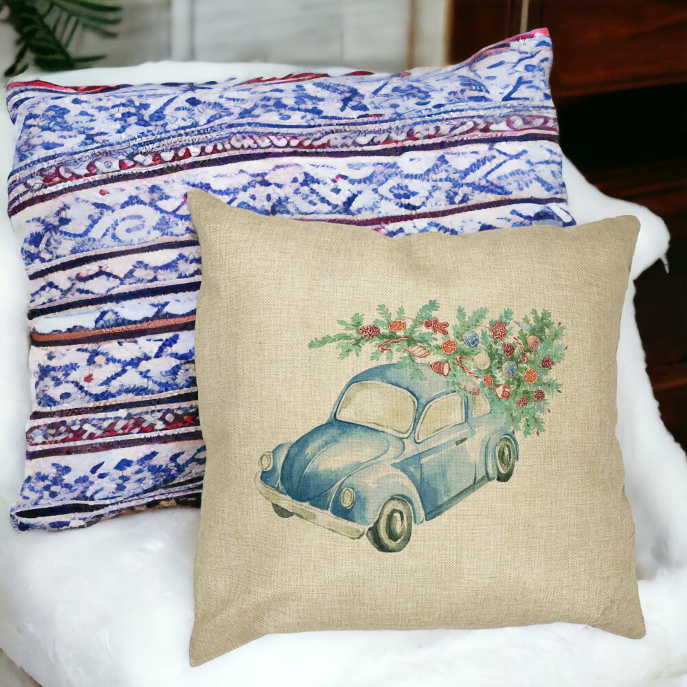Perna Decorativa cu tematica de Craciun, 21, 40x40 cm, Husa Detasabila, Burduf 14 Husa Detasabila