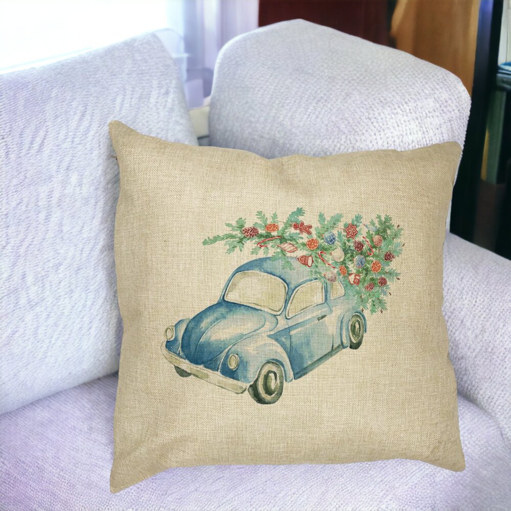 Perna Decorativa cu tematica de Craciun, 21, 40x40 cm, Husa Detasabila, Burduf 15 Burduf