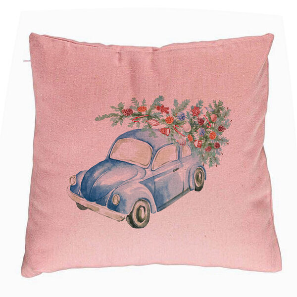 Perna Decorativa cu tematica de Craciun, 21, 40x40 cm, Roz, Husa Detasabila, Burduf 5 Perna Decorativa cu tematica de Craciun
