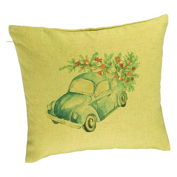 Perna Decorativa cu tematica de Craciun, 21, 40x40 cm, Verde, Husa Detasabila, Burduf 5 Perna Decorativa cu tematica de Craciun