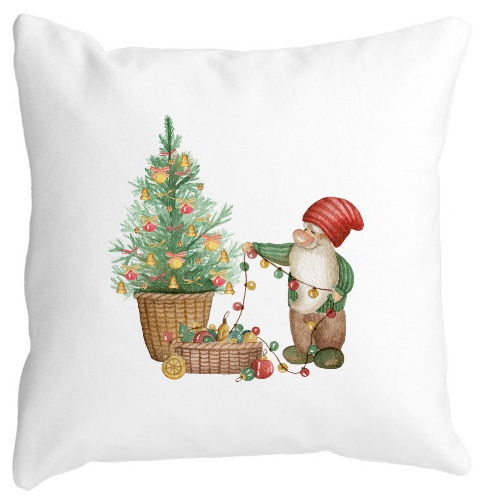 Perna Decorativa cu tematica de Craciun, 22, 40x40 cm, Alba, Mata, Husa Detasabila, Burduf 3 Perna Decorativa cu tematica de Craciun