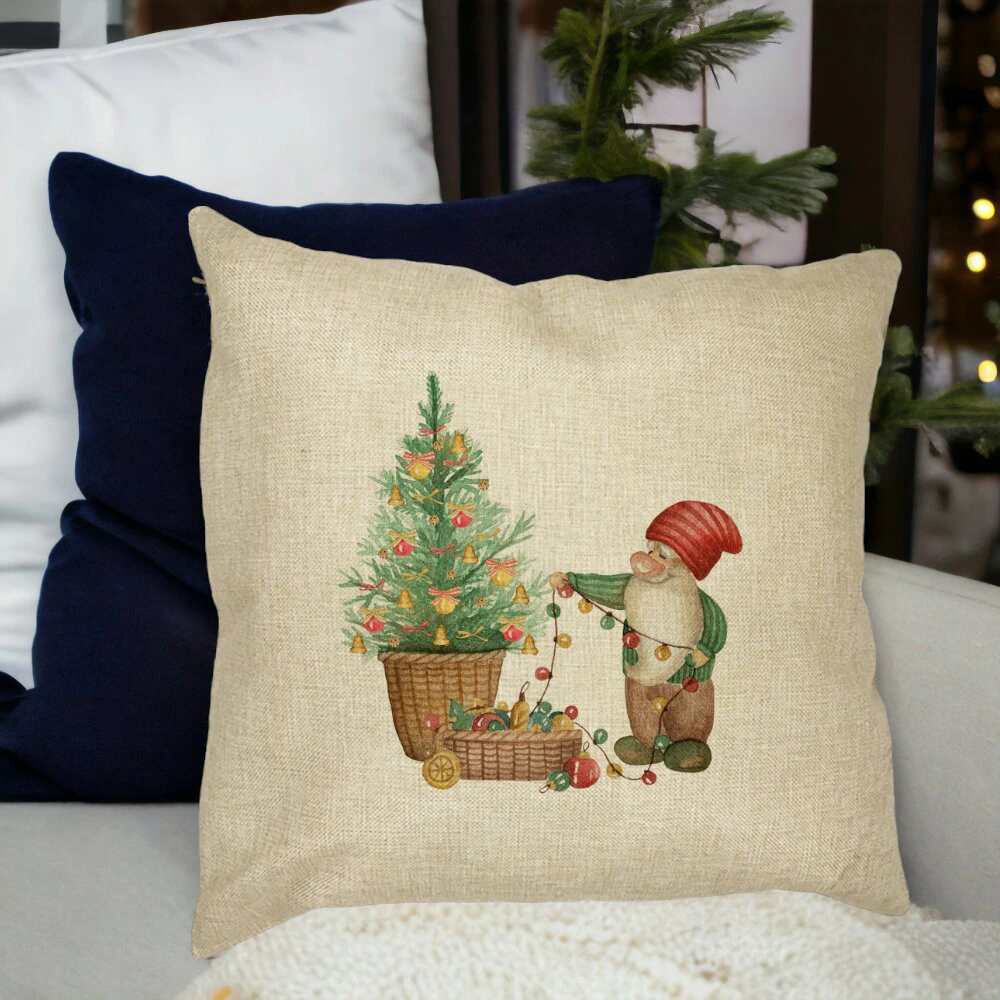 Perna Decorativa cu tematica de Craciun, 22, 40x40 cm, Husa Detasabila, Burduf 14 Husa Detasabila